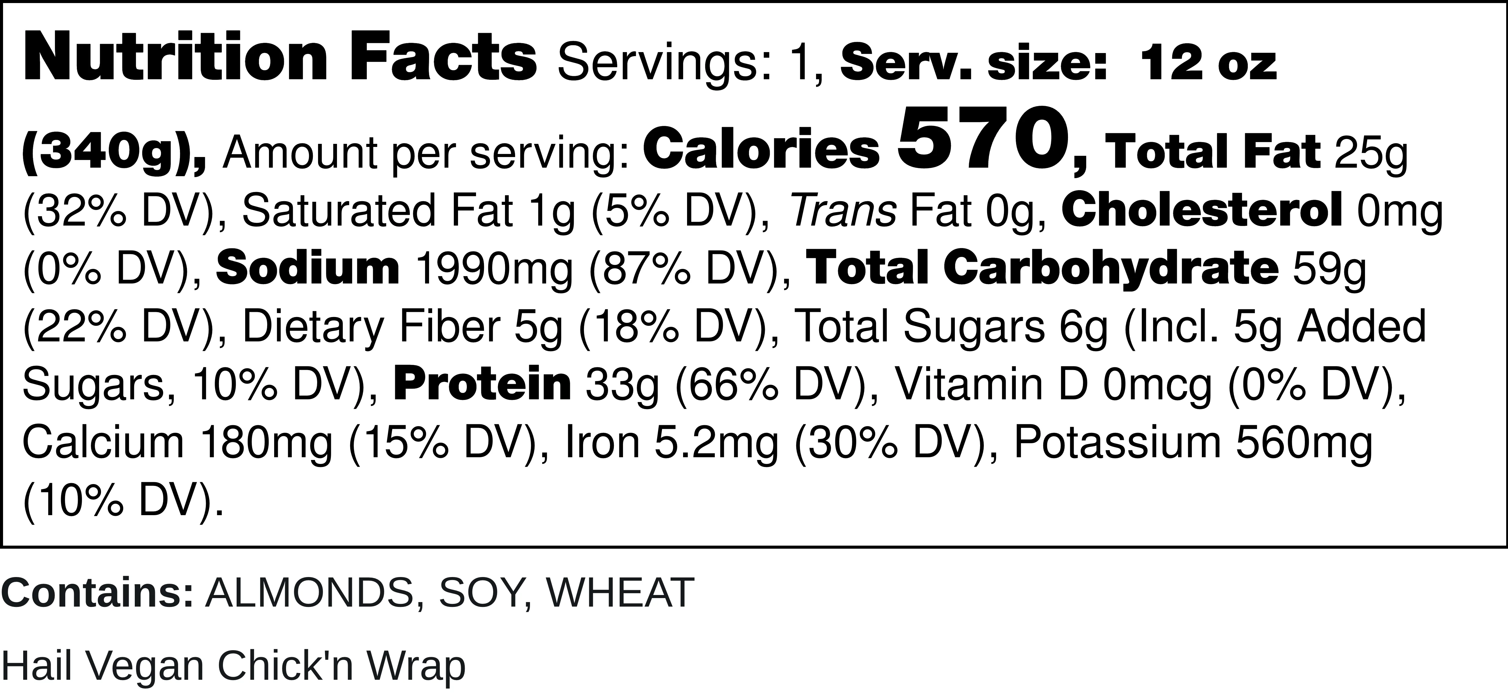 Hail Vegan Chick'n Caesar Wrap - Image 3
